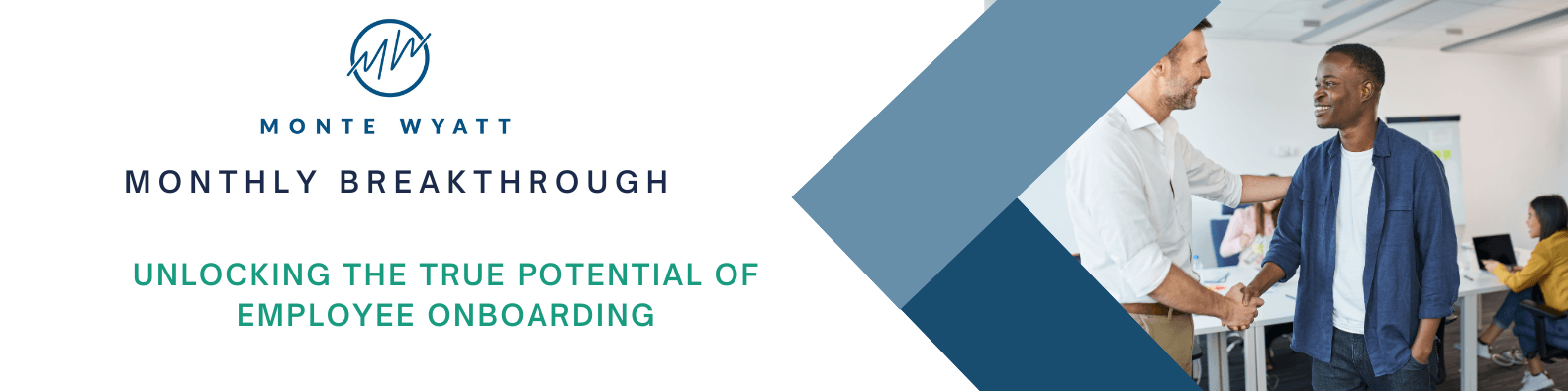 Newsletter with blue arrows