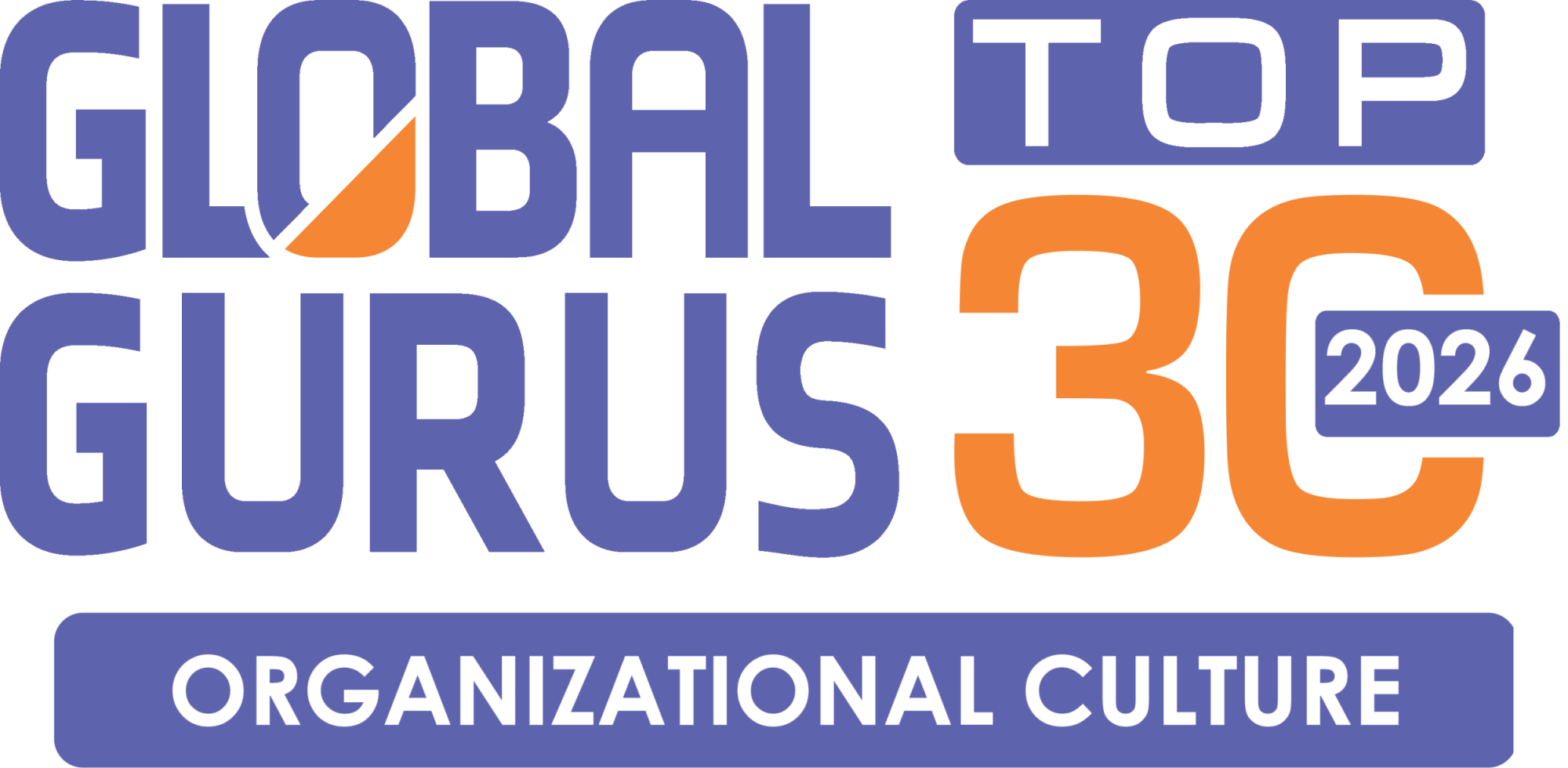 Global Gurus 2026 Top 30 logo blue and orange